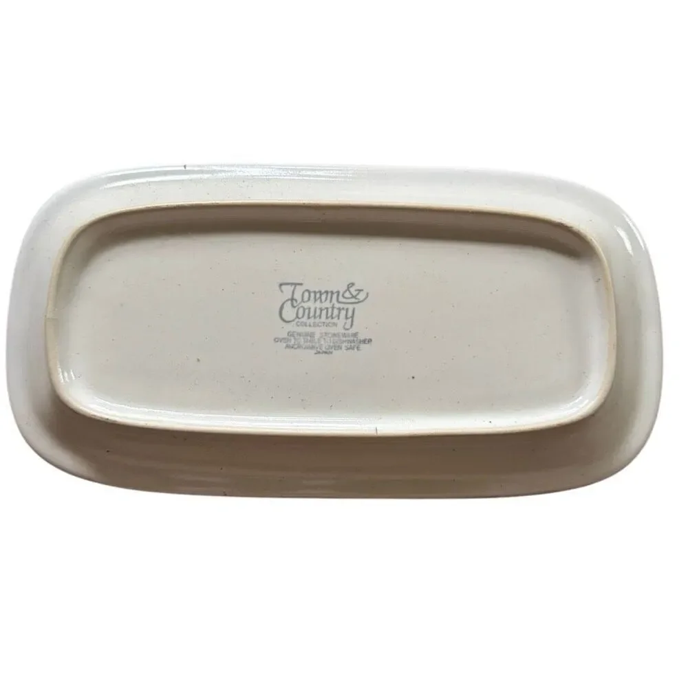 Town & Country Stoneware Butter Dish With Cover 1980’s Never Used
